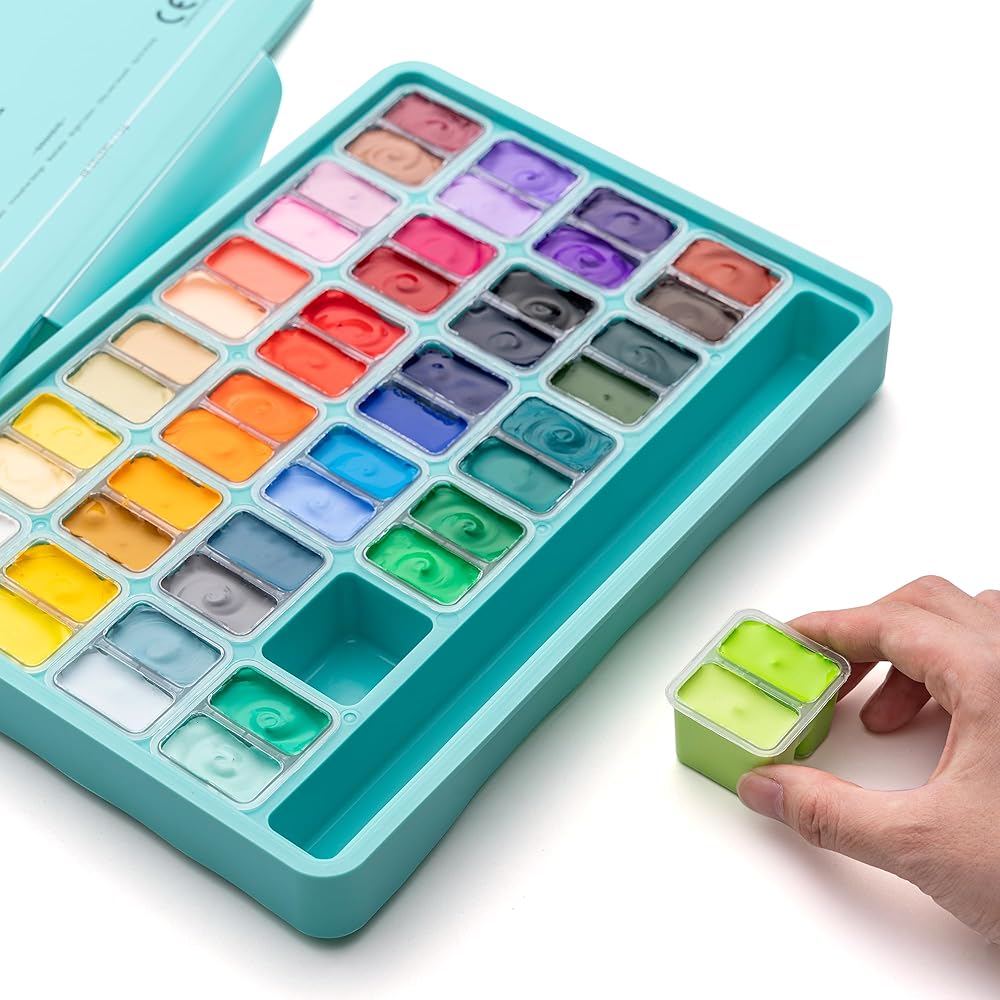 HIMI 48-Color Gouache Paint Set – 12g Jelly Cup Design