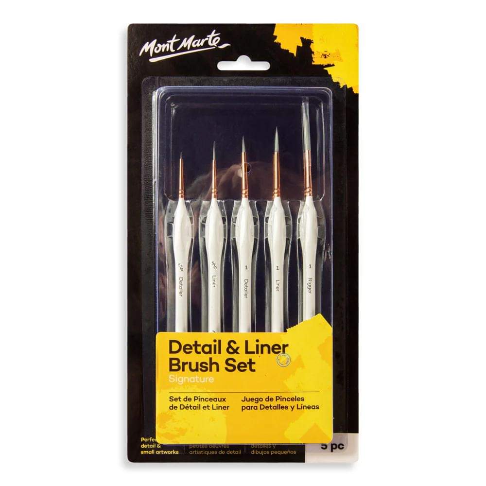 Mont Marte Paint Brush Set - Detail Liner (5 Pcs)