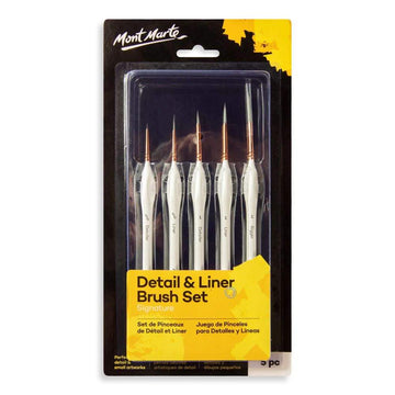 Mont Marte Paint Brush Set - Detail Liner (5 Pcs)