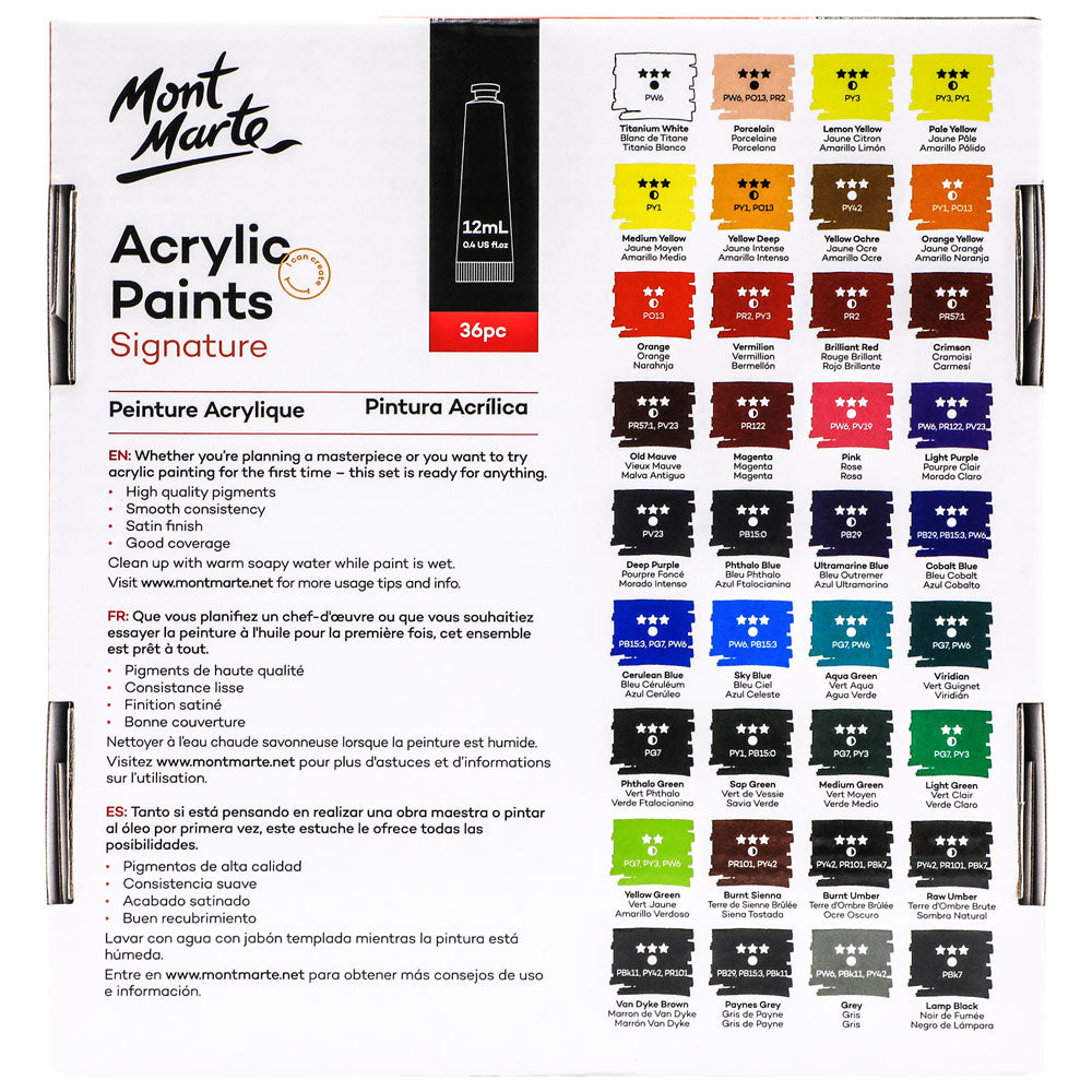 Mont marte Acrylic Paints Signature 24pc x 12ml