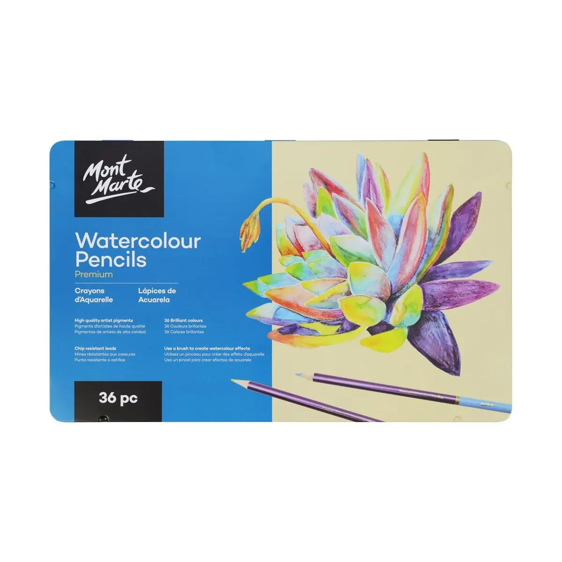 Mont Marte Watercolour Pencils Set – 36 Pieces for Artistic Mastery