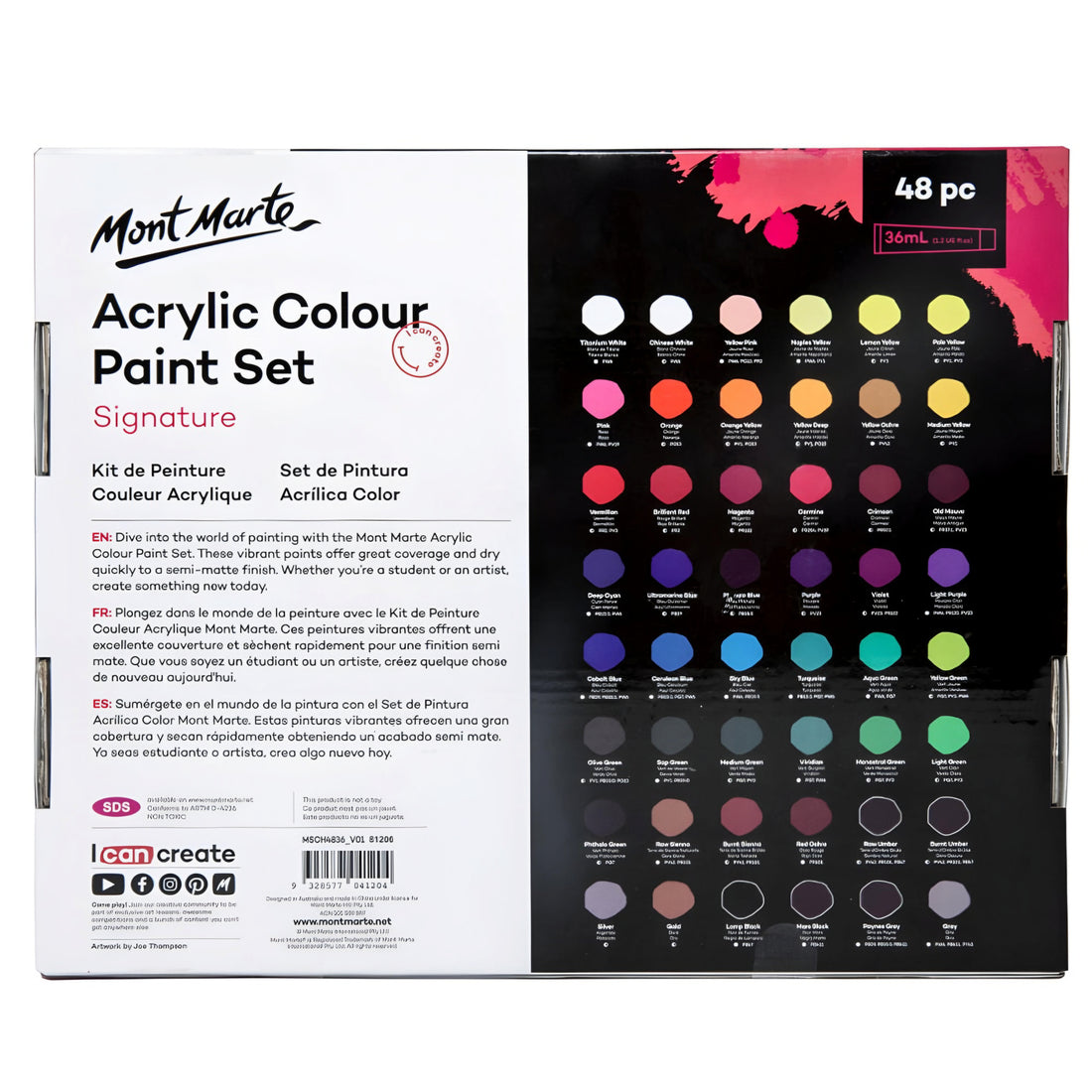 Acrylic Colour Paint Set Signature 48pc x 36ml