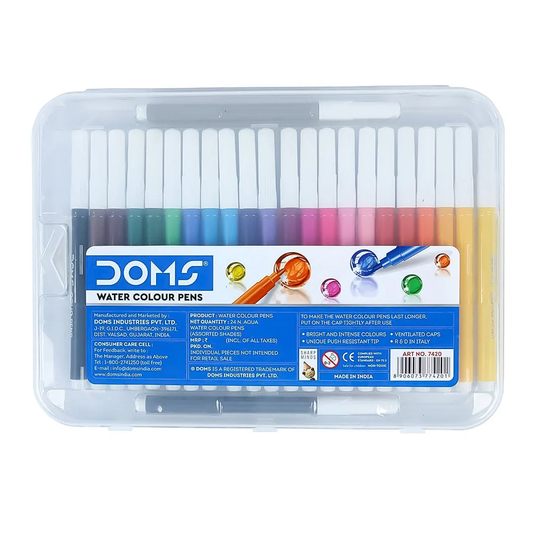 Doms Aqua Water Colour Pens – 24 Shades